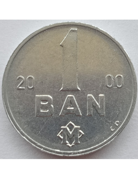 Rewers monety Mołdawia 1 Ban 2000