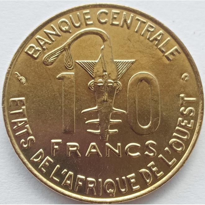 Rewers monety ECOWAS 10 Franków CFA 2002