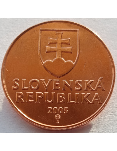 Awers monety Słowacja 50 Halerz 2005 magnetyczny