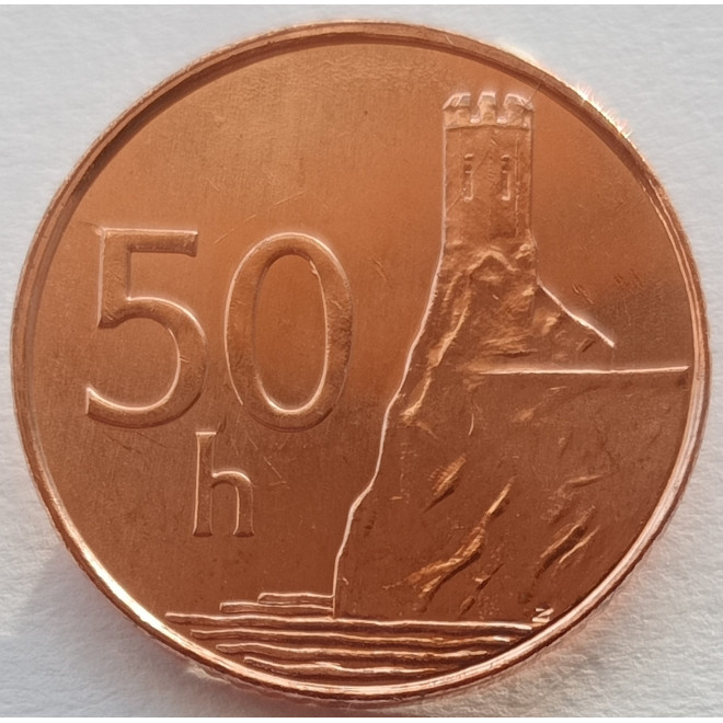 Rewers monety Słowacja 50 Halerz 2005 magnetyczny