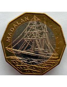 Awers monety Wyspy Zielonego Przylądka 100 Eskudo 1994 Statki Madalan /jasny pierścień/