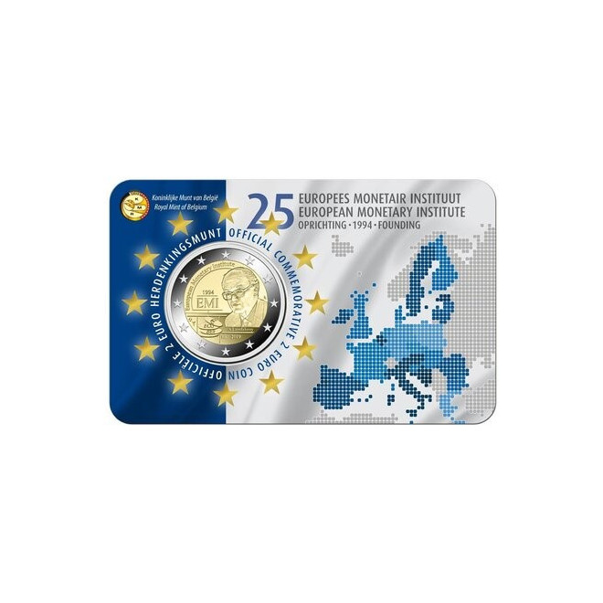 Awers monety Belgia 2 euro 2019 Europejski Instytut Walutowy wersja francuska