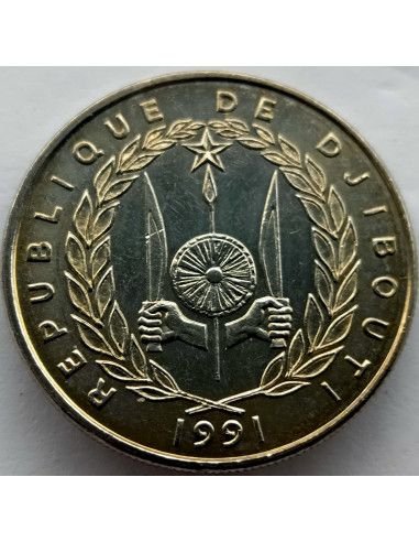 Awers monety Dżibuti 50 Franków 1991