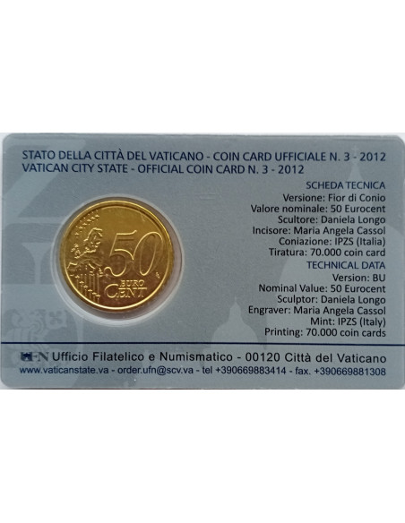 Rewers monety Watykan 50 Euro Cent 2012