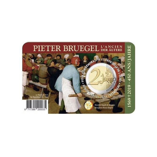 Rewers monety Belgia 2 euro 2019 Pieter Bruegel Starszy wersja francuska