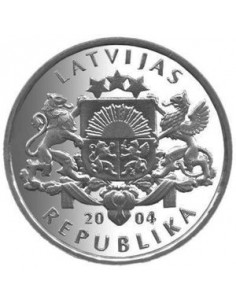 Awers monety Łotwa 1 Łat 2004 Spriditis z łopatą