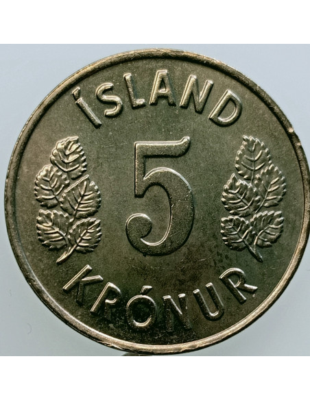 Rewers monety Islandia 5 Koron 1980