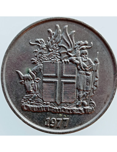 Awers monety Islandia 10 Koron 1977 herb