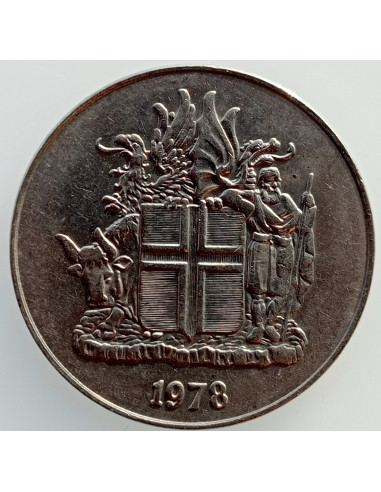 Awers monety Islandia 10 Koron 1978 herb
