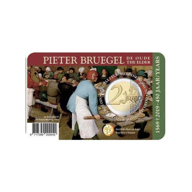 Rewers monety Belgia 2 euro 2019 Pieter Bruegel Starszy wersja niderlandzka