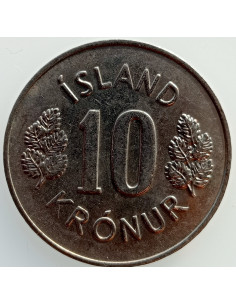 Awers monety Islandia 10 Koron 1978 herb 2