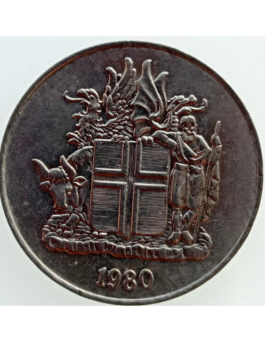 Awers monety Islandia 10 Koron 1980 herb