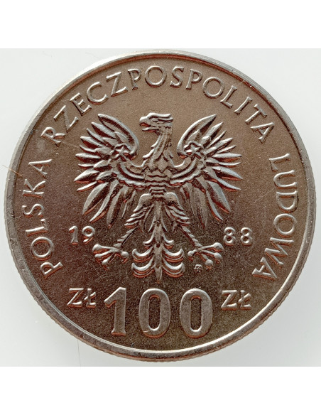 Rewers monety 100 Złotych 1988 70. rocznica Powstania Wielkopolskiego