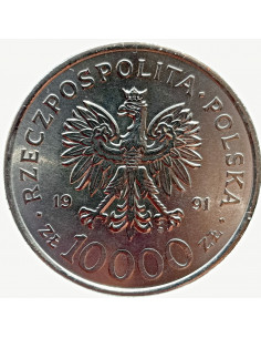 Awers monety 10 000 Złotych 1991 200. rocznica Konstytucji 3 Maja 2