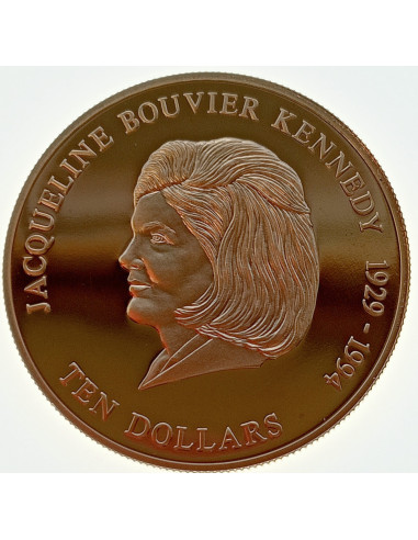 Awers monety Liberia 10 Dolarów 2001 Jacqueline Bouvier Kennedy
