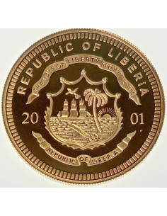 Awers monety Liberia 10 Dolarów 2001 Jacqueline Bouvier Kennedy 2