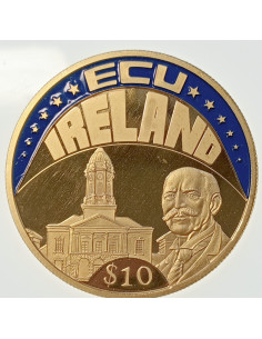 Awers monety Liberia 10 Dolarów 2002 ECU  Irlandia