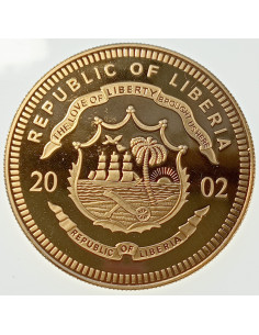 Awers monety Liberia 10 Dolarów 2002 ECU  Irlandia 2