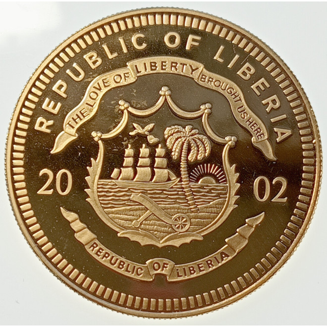 Rewers monety Liberia 10 Dolarów 2002 ECU  Irlandia