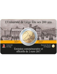 Awers monety Belgia 2 euro 2017 200 lat istnienia uniwersytetu w Liege wersja francuska 2