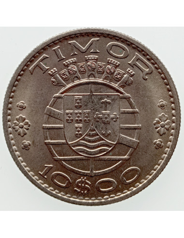 Awers monety Timor Wschodni 10 Escudo Timoru Portugalskiego 1970
