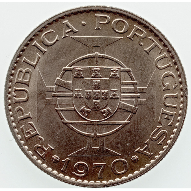 Rewers monety Timor Wschodni 10 Escudo Timoru Portugalskiego 1970