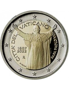 Awers monety Watykan 2 Euro 2022 125. rocznica urodzin papieża Pawła VI
