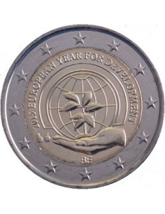 Awers monety Belgia 2 euro 2015 Europejski Rok na Rzecz Rozwoju