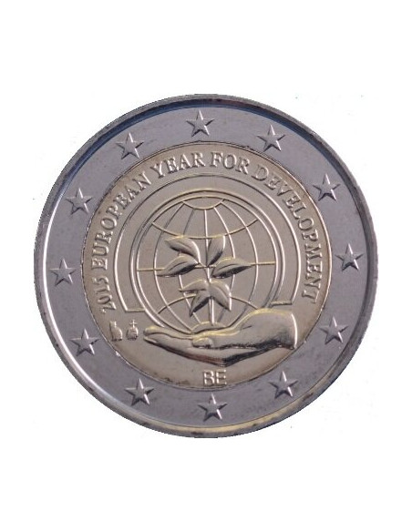 Awers monety Belgia 2 euro 2015 Europejski Rok na Rzecz Rozwoju