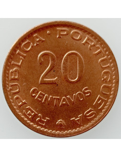 Awers monety Timor Wschodni 20 Centavo Timoru Portugalskiego 1970 2