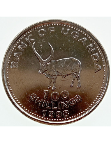 Awers monety Uganda 100 Szylingów 1998