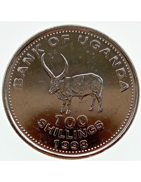 Awers monety Uganda 100 Szylingów 1998