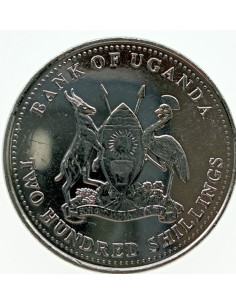 Awers monety Uganda 200 Szylingów 1998