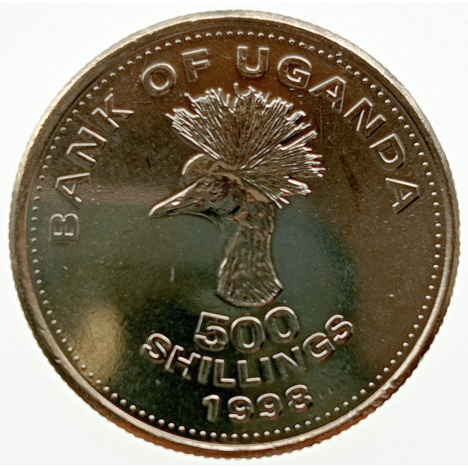 Rewers monety Uganda 500 Szylingów 1998