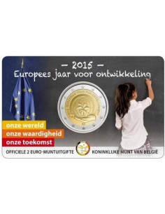Awers monety Belgia 2 euro 2015 Europejski Rok na Rzecz Rozwoju wersja niderlandzka