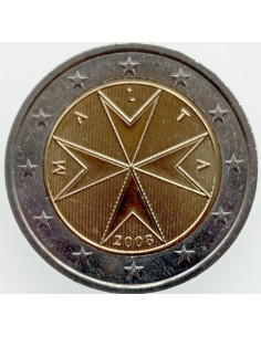 Awers monety Malta 2 euro 2008