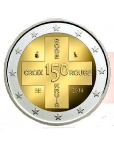 Awers monety Belgia 2 euro 2014 150lecie Czerwonego Krzyża w Belgii