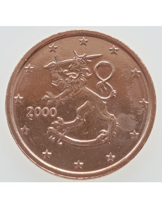 Awers monety Finlandia 2 Euro Centy 2000 Lew heraldyczny herbu Finlandii