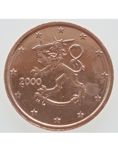Awers monety 2 Euro Centy 2000 Lew heraldyczny herbu Finlandii