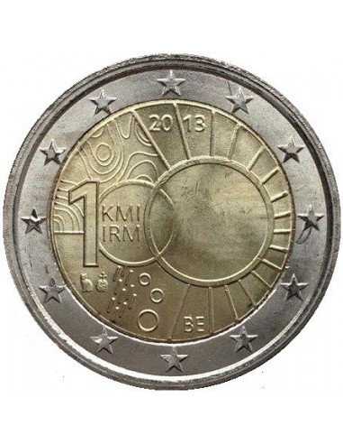 Awers monety 2 euro 2013 100lecie Królewskiego Instytutu Meteorologicznego