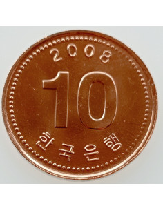Awers monety Korea Południowa 10 Won 2008 2