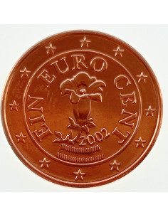 Awers monety Austria 1 Euro Cent 2002 goryczka