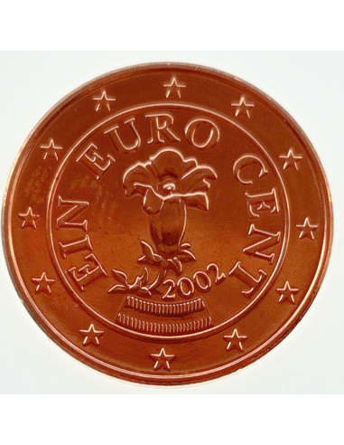 Awers monety Austria 1 Euro Cent 2002 goryczka