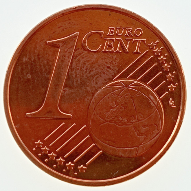 Rewers monety Austria 1 Euro Cent 2002 goryczka