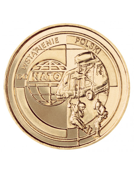 Awers monety 2 zł 1999 Wejście Polski do NATO