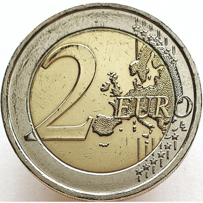 Rewers monety Belgia 2 euro 2010 Rok prezydencji Belgii w Unii Europejskiej