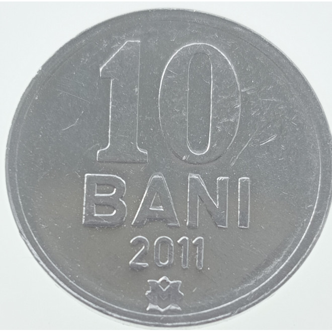 Rewers monety Mołdawia 10 Bani 2011