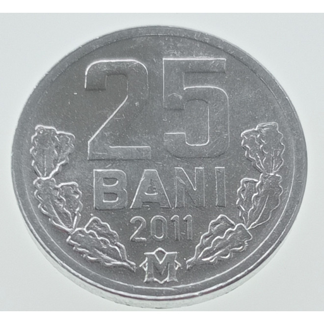Rewers monety Mołdawia 25 Bani 2011