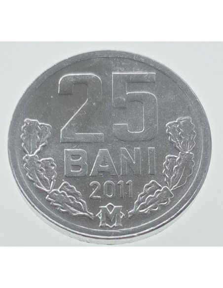 Rewers monety Mołdawia 25 Bani 2011