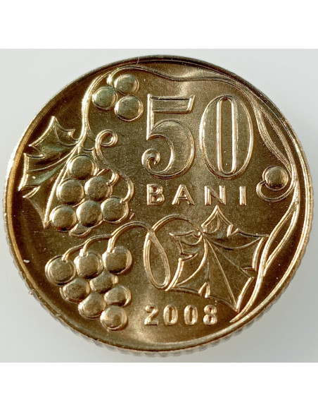 Rewers monety Mołdawia 50 Bani 2008